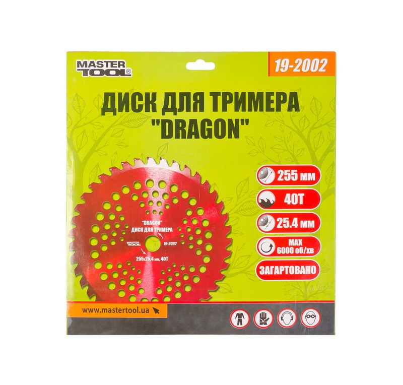 Диск для триммера MASTERTOOL "DRAGON" 255х25.4х40Т с победитовой напайкой закаленный 19-2002 Харків - зображення 2