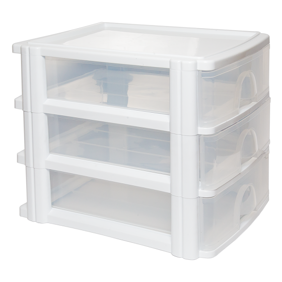 Комод-мини на три секции А4 прозрачно-белый Київ