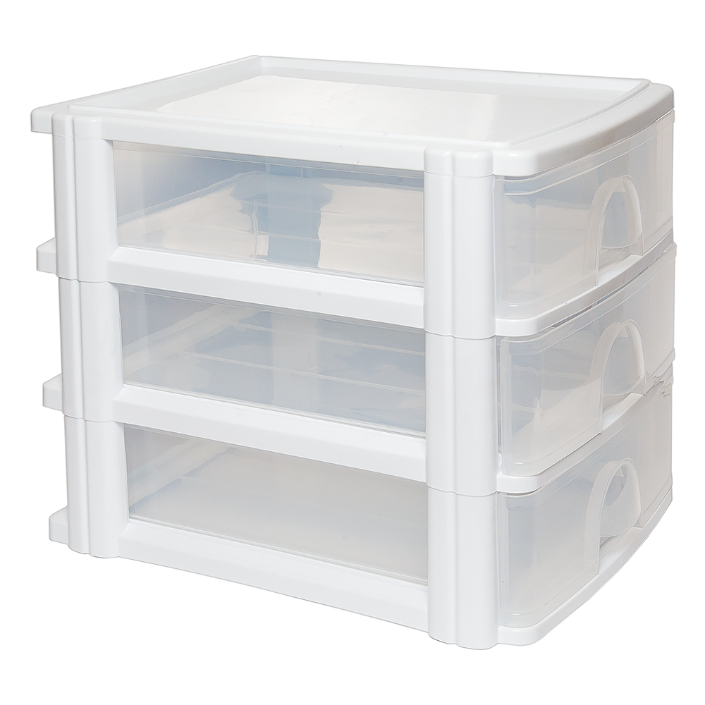 Комод-мини на три секции А4 прозрачно-белый Киев - изображение 1