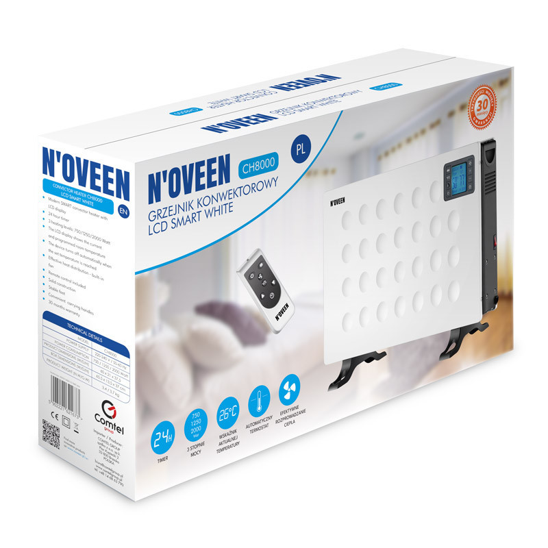Конвектор Noveen CH8000 LCD SMART White Одеса - зображення 7