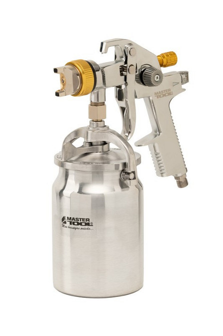 Краскопульт пневматический MASTERTOOL HVLP НАЛБ 1000 мл Ø 1,8 мм круглый/плоский факел 130-210 л/мин Харків - зображення 1