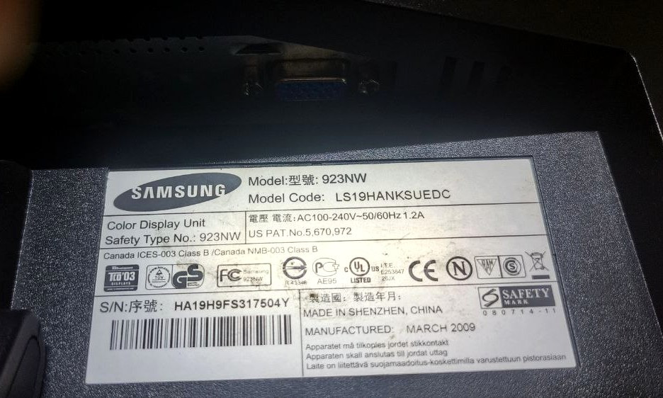 Монитор бу Samsung 923NW 19 дюймов Одесса - изображение 3