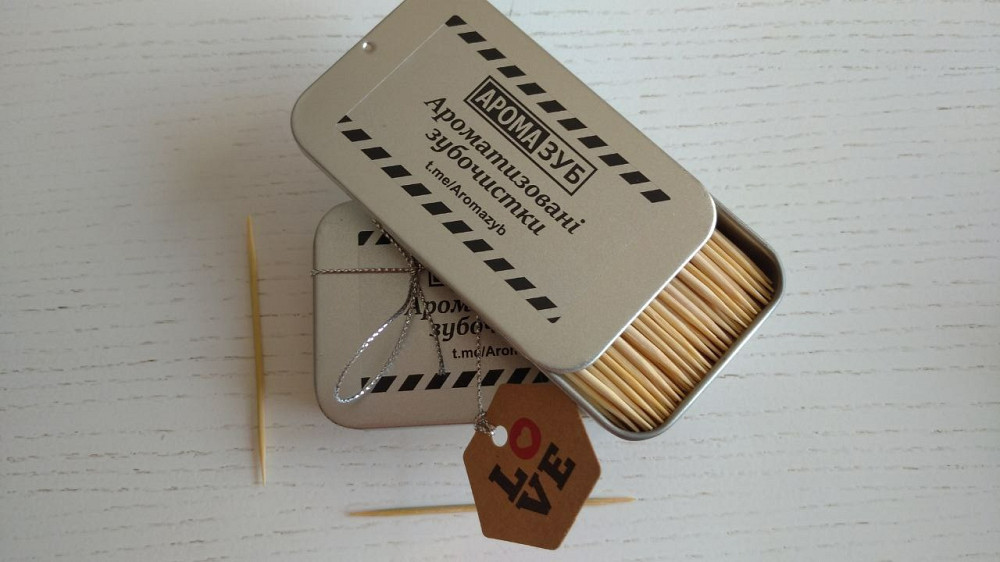 Зубочистки одноразові дерев'яні в баночці, зубочистки ментолові Київ - зображення 5
