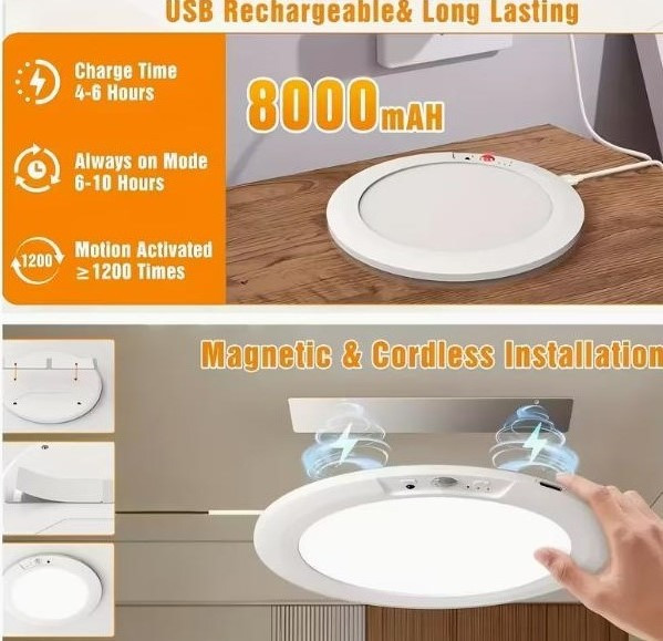 Розумний LED стельовий світильник з пультом, датчиком руху та акумулятором 8000 мА·год Київ - зображення 5