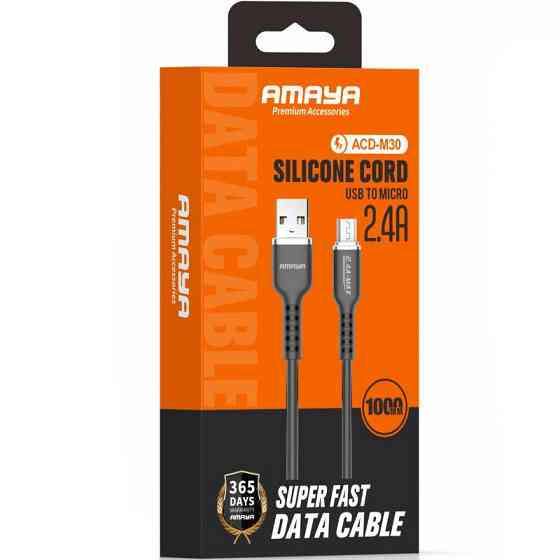 Дата кабель Amaya M30 USB to MicroUSB 2.4A (1m) Херсон