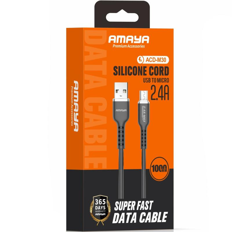 Дата кабель Amaya M30 USB to MicroUSB 2.4A (1m) Херсон - изображение 2