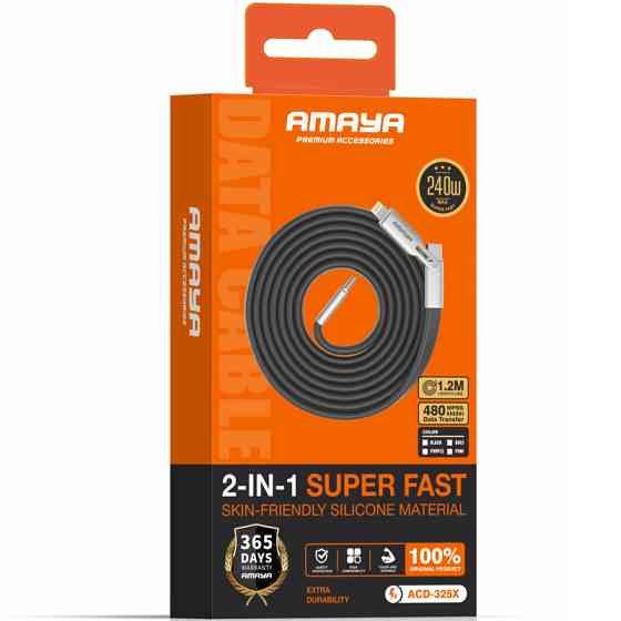 Дата кабель Amaya ACD-325X 2in1 Type-C to Lightning/Type-C 240W (1.2m) Херсон