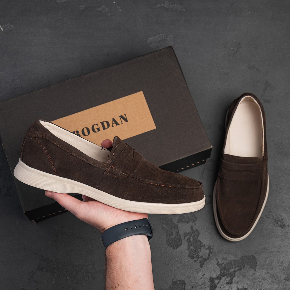 Мужские кожаные лоферы Dark Chocolate Київ - зображення 5