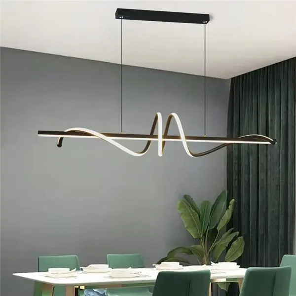 Люстра стельова LED H24L-1200-bk-k Чорний 30-110х20х100 см. Киев - изображение 1
