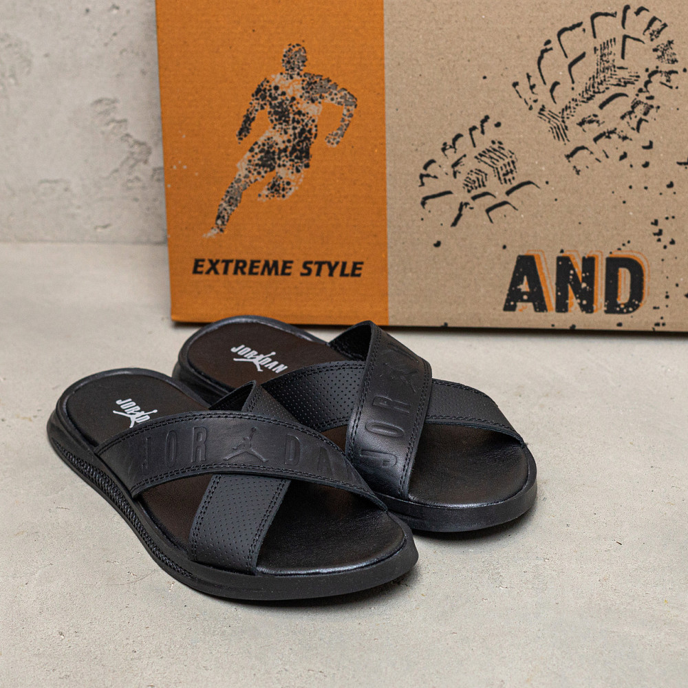 Мужские кожаные  летние шлепанцы-сланцы Jordan Київ - зображення 10