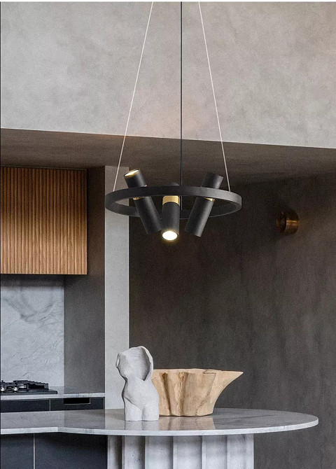 Люстра стельова підвісна в стилі LOFT (лофт) J063/6-bk-k Чорний 30-200х45х45 см. Київ - зображення 1