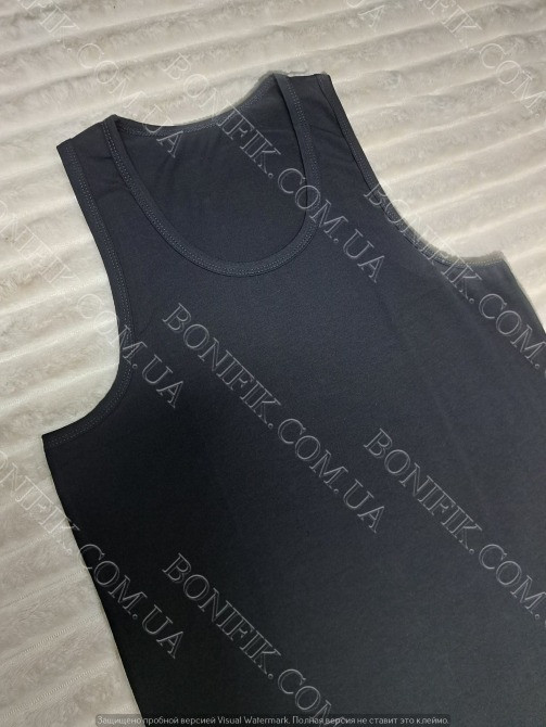 Мужская чёрная хлопковая майка ТМ "BONO" (арт. М 950101) Кривий Ріг - зображення 3