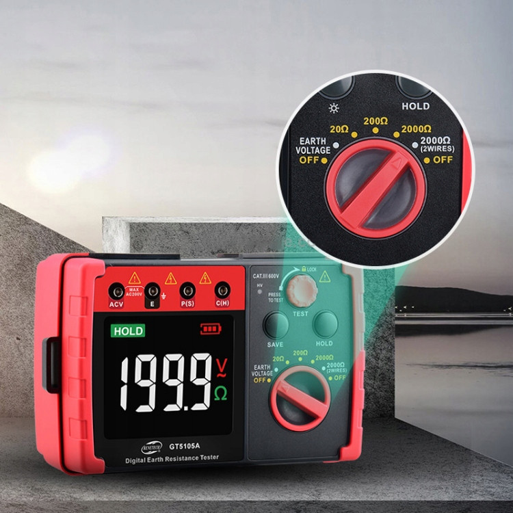 Тестер сопротивления заземления (0-2000 Ω) BENETECH GT5105A Харьков - изображение 10