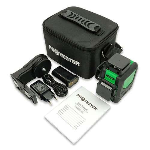 Уровень лазерный нивелир 3x360° (H360/2xV360, зеленый луч) PROTESTER LL412G Харків - зображення 3