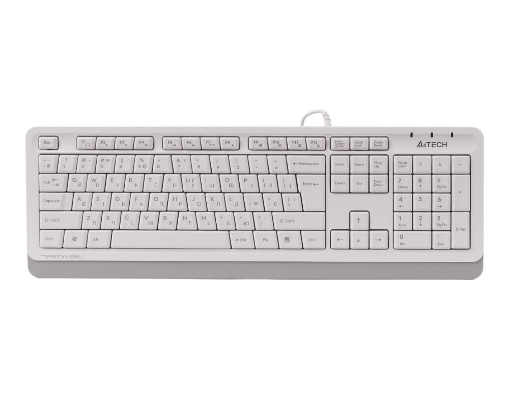 Клавиатура компьютерная проводная A4Tech Fstyler FKS10(White) белая Київ - зображення 1