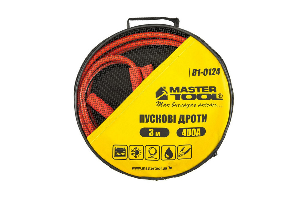Провода пусковые MASTERTOOL 400А/12V/24V 3 м t до -40°C сумка для хранения 81-0124 Харків - зображення 4