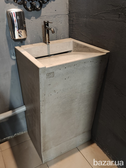 Умывальник самостоящий бетонный щелевой самостоятельный независимый к стене Одесса - изображение 2