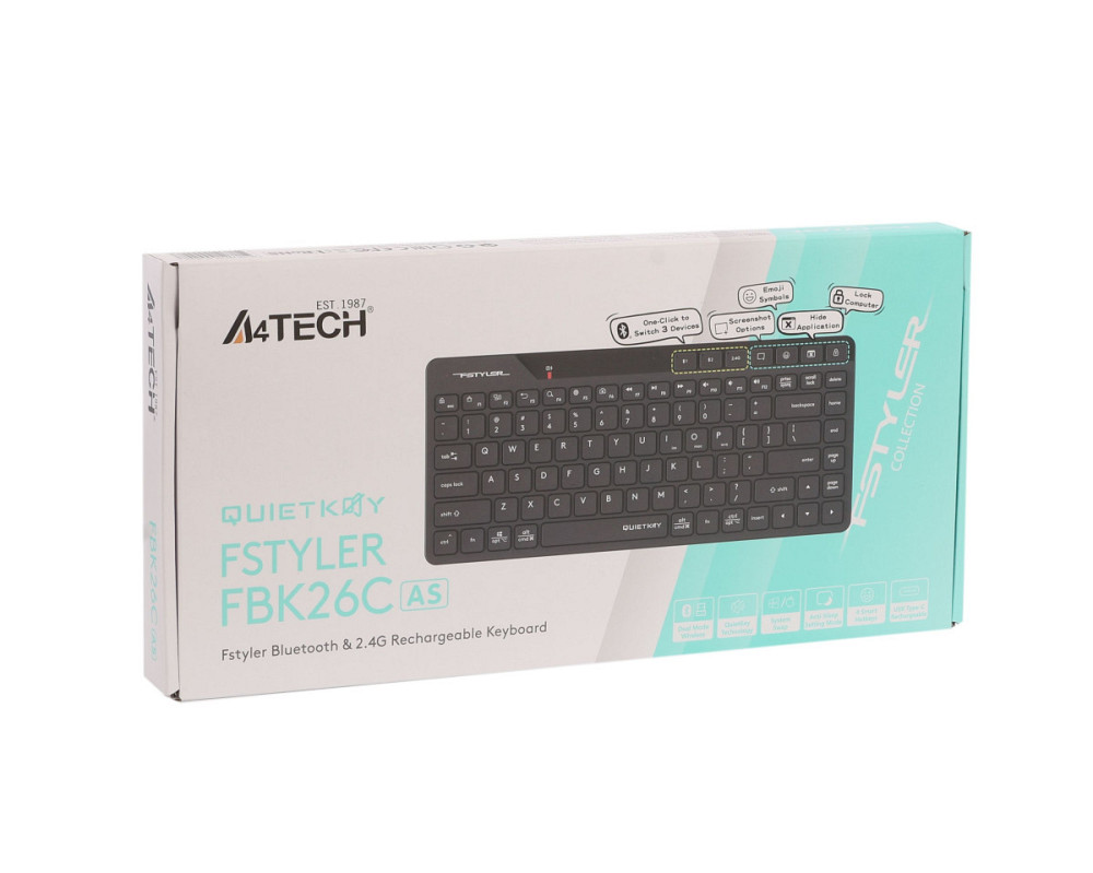 Клавиатура беспроводная A4Tech Fstyler FBK26CAS(Black) черная Київ - зображення 7