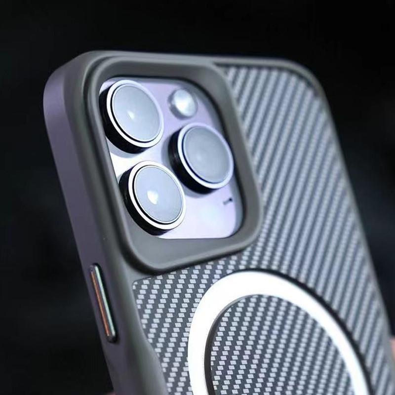 TPU+PC чехол Metal Buttons with MagSafe Carbon Ring для Apple iPhone 16 Pro Max (6.9") Херсон - зображення 5