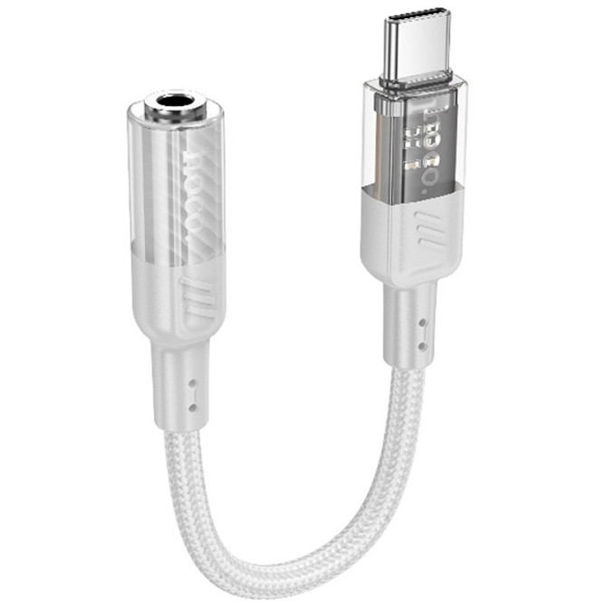 Переходник Aux Hoco LS37 Spirit transparent external sound card Type-C to 3.5mm Херсон - изображение 1
