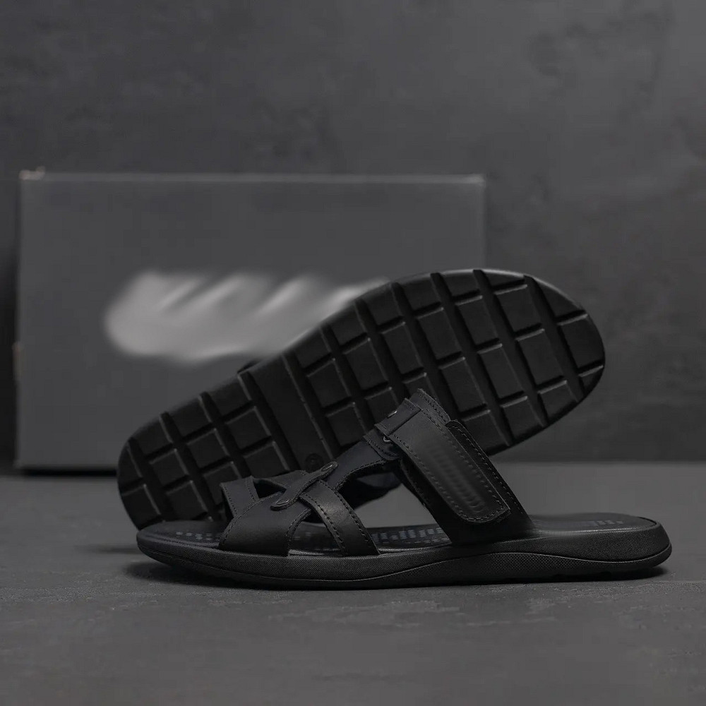 Мужские кожаные  летние шлепанцы-сланцы Київ - зображення 9