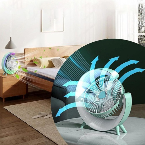 Вентилятор настольный бесшумный с подсветкой RGB Fan Colorful Desktop 19029 мятный Киев - изображение 2