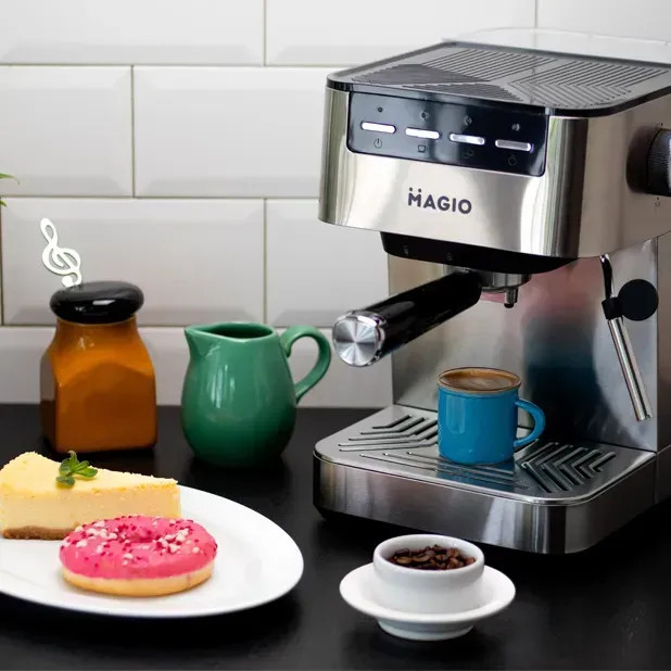 Кофеварка эспрессо Magio MG-453 960 Вт серебристая Київ - зображення 2
