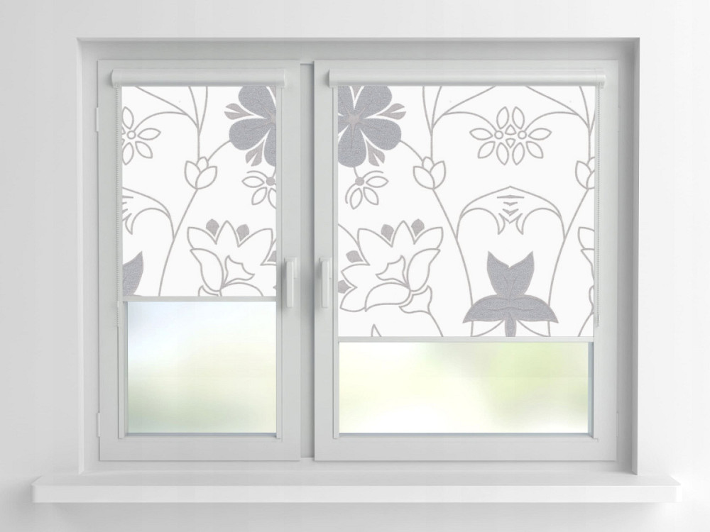 Рулонна штора Rolets Квіти 2-52732-1400 140x170 см закритого типу Біла Київ - зображення 1