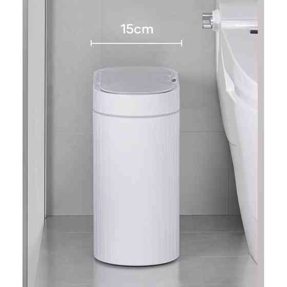 Сенсорное ведро для мусора JAH 8 л прямоугольное серое Київ