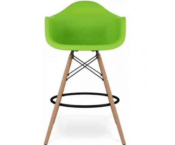 Стілець Тауер Вуд Eames барний високий зелений Дніпро