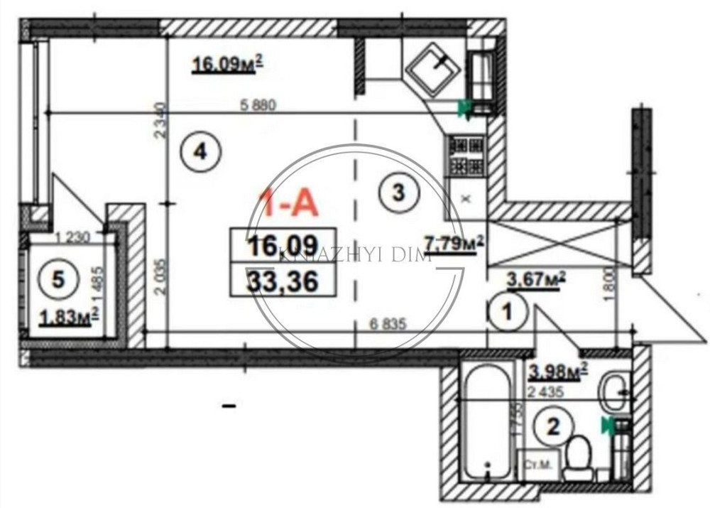Продажа 1к квартиры в ЖК Урловский-1, м. Позняки. КОД ОБЪЕКТА 21120009 Киев - изображение 1