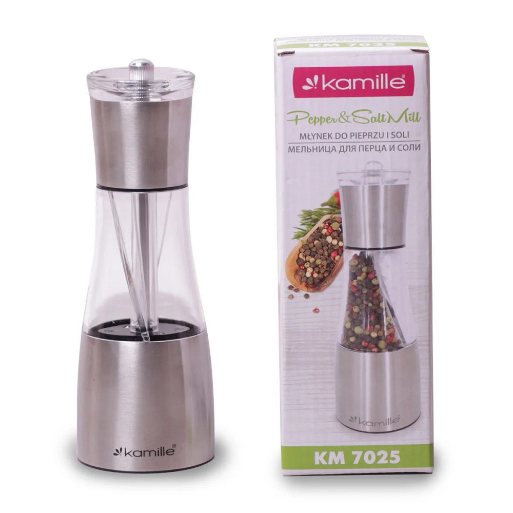 Мельница для специй Kamille Anthurium двойная 6,6 х 19,5 см Одеса - зображення 1