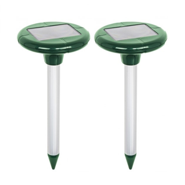 Отпугиватель кротов, ящериц и змей на солнечной батарее, набор 2 шт защита участка до 500 кв.м. зеле Одеса - зображення 2