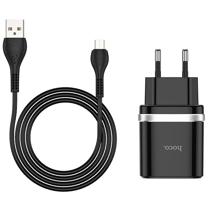 СЗУ Hoco C12Q Smart QC3.0 3A (1USB-A) + кабель USB to MicroUSB Херсон - зображення 2