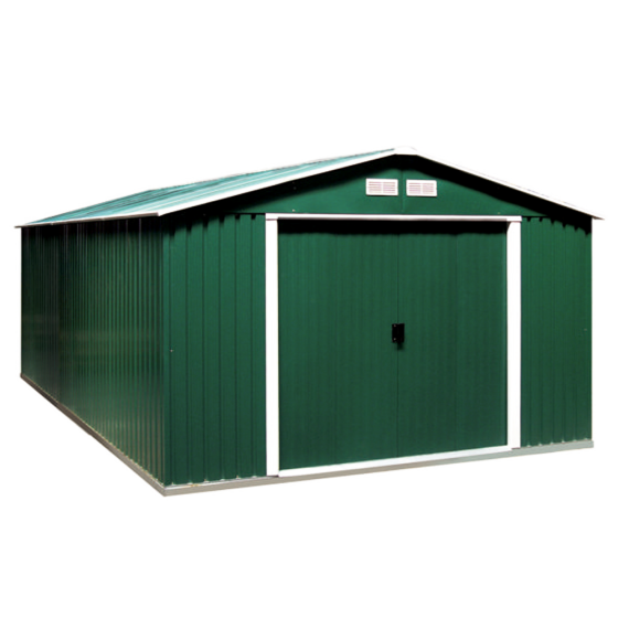 Сарай металлический ECO 362,7x322x196 см зеленый с белым Киев