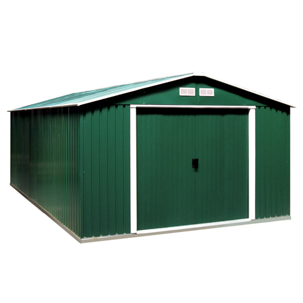 Сарай металлический ECO 362,7x322x196 см зеленый с белым Киев - изображение 1