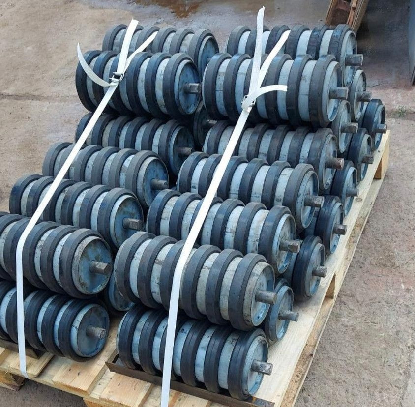 Ролик транспортерный D 108/219 L 1270 L1 1430 футерованный резиновыми кольцами Київ - зображення 10