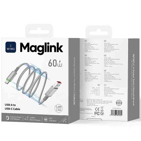 Уценка Дата кабель WIWU C082 Maglink USB to Type-C 60W (1m) Херсон