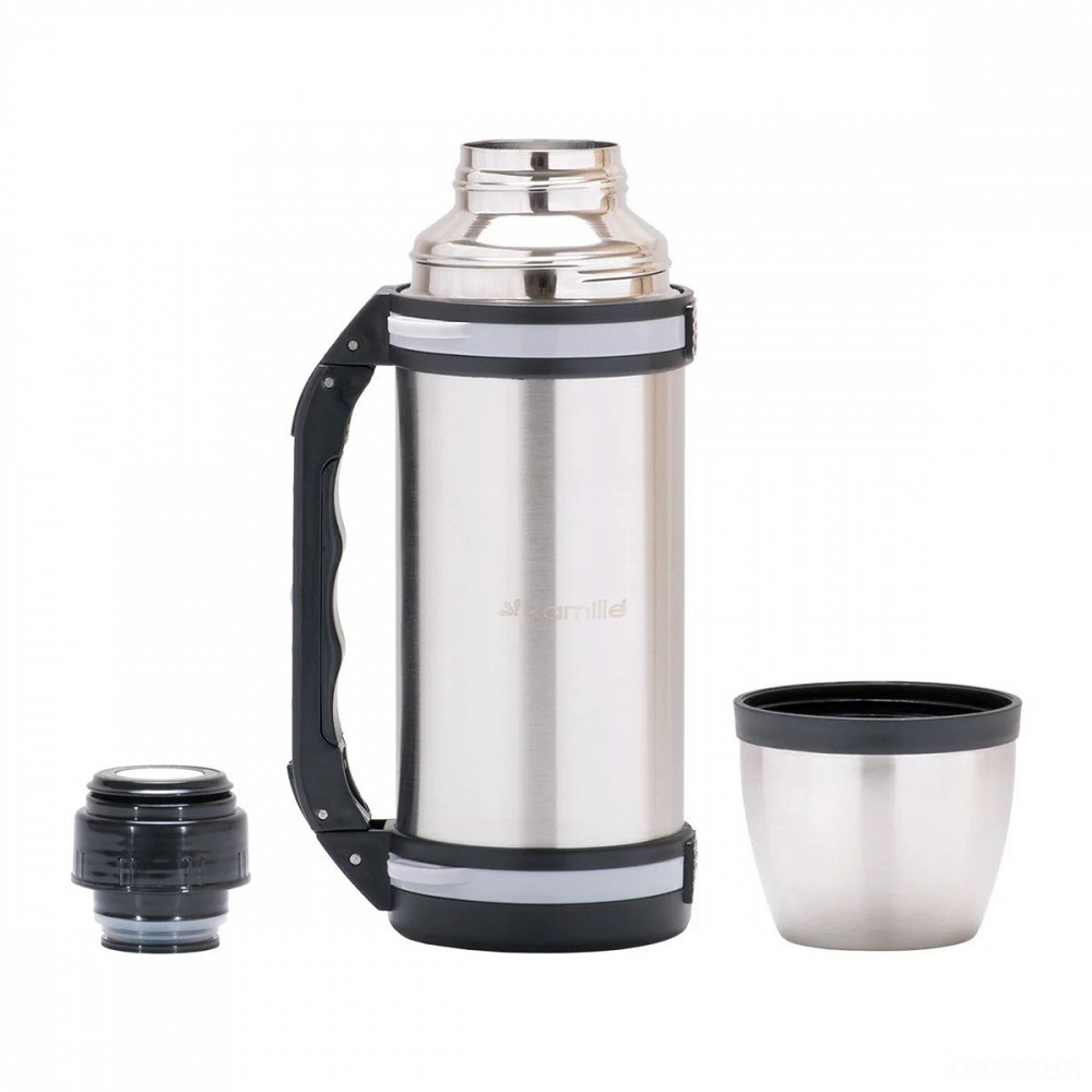 Термос Kamille с ручкой и ремешком 1 л KM 2090 Одеса - зображення 1