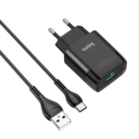 СЗУ Hoco C72Q Glorious QC3.0 18W (1USB-A) + кабель USB to Type-C Херсон
