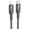Дата кабель Hoco U120 Transparent explore intelligent power-off PD 27W Type-C to Lightning (1.2m) Херсон