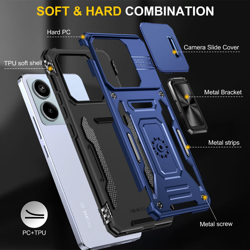 Ударопрочный чехол Camshield Army Ring для Xiaomi Poco X6 / Note 13 Pro 5G Херсон - зображення 5