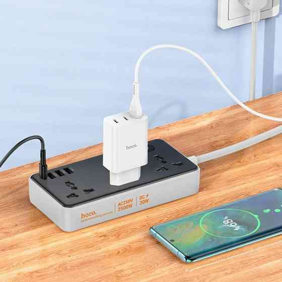 Удлинитель Hoco AC8A Storm (PD30W/1C/3A/3xSocket) (1.5m) Херсон