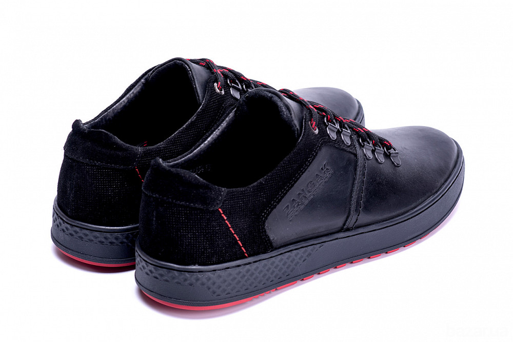 Мужские кожаные кеды ZG Aircross Black and Red Київ - зображення 3