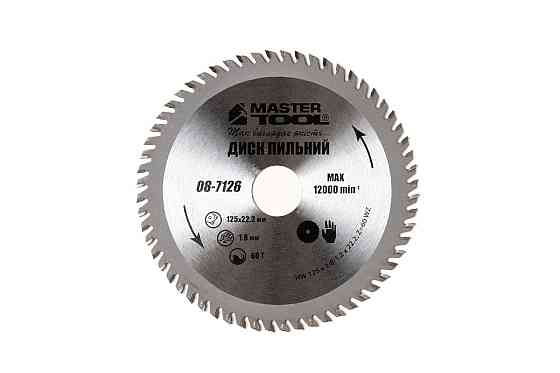 Диск пильный для дерева MASTERTOOL с твердосплавными напайками 125×22.2×60T 08-7126 Харків