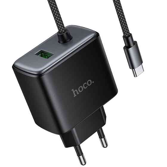СЗУ Hoco C164A New PD30W+QC3.0 (1USB-A/1C) + встроенный кабель Type-C Херсон