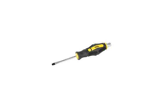 Отвёртка ударная шлицевая магнитная MASTERTOOL EXTERNAL HEX SL5х75 мм ручка с TPR покрытием 49-6575 Харків