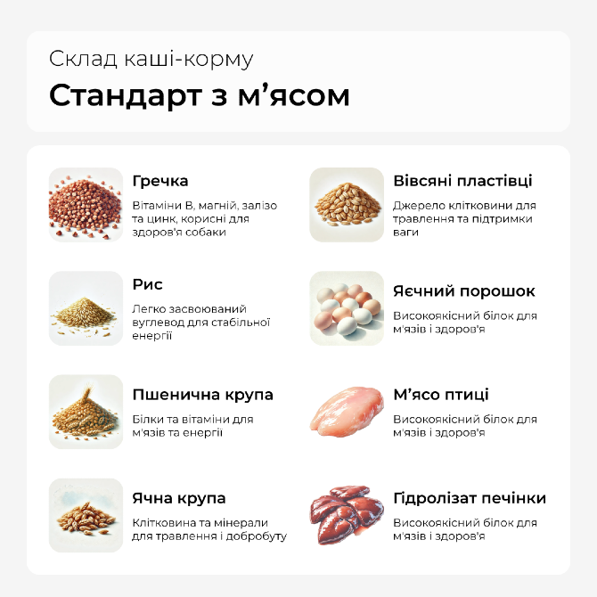 Экструдированная каша для собак " Стандарт с мясом" Дніпро - зображення 2