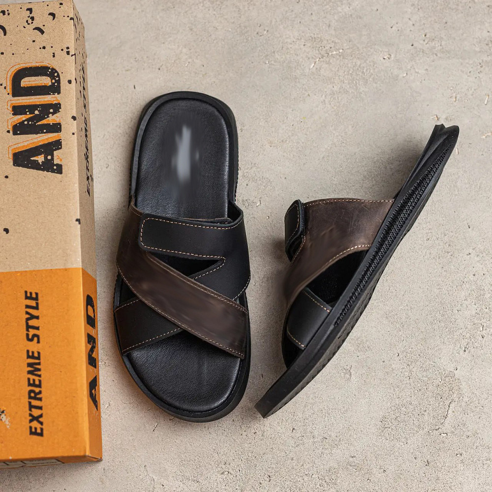 Мужские кожаные  летние шлепанцы-сланцы Київ - зображення 6