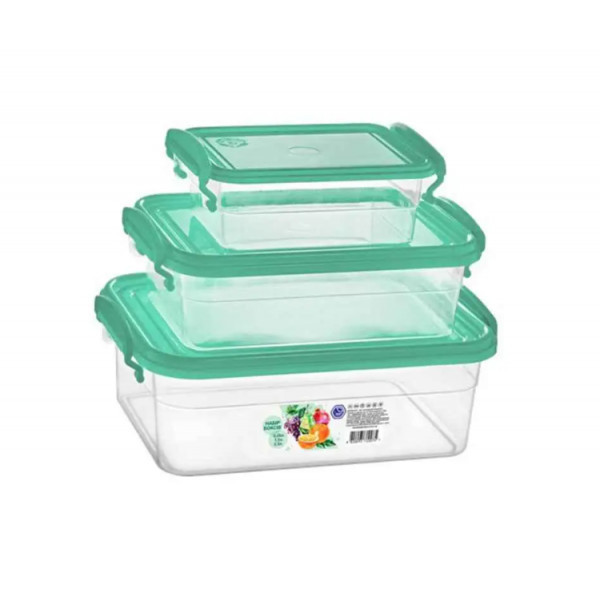 Набір контейнерів харчових Stenson NP-58м 3 предмет м'ятний Київ - зображення 1